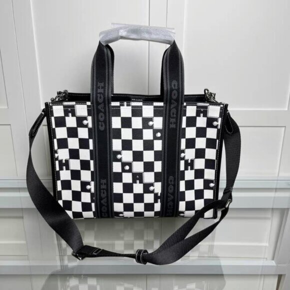 Coach Smith Tote with Checkerboard Print - Picture 1 of 7